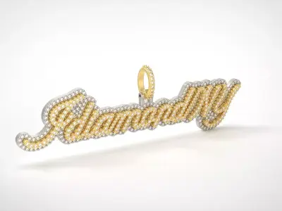Model 1071 IdiamondNY Name Plate Diamond Pendant  3D print model