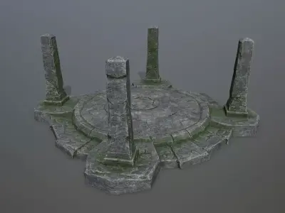 Ruin Gate Low-poly 3D model purchase