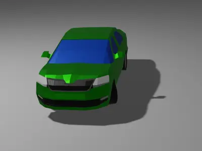 low-poly sedan car set Low-poly 3D model