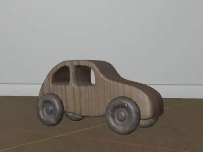 Wooden Car Toy 3D model