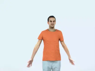 Jest 01E Animated Rigged Summer Casual Man Low-poly 3D model