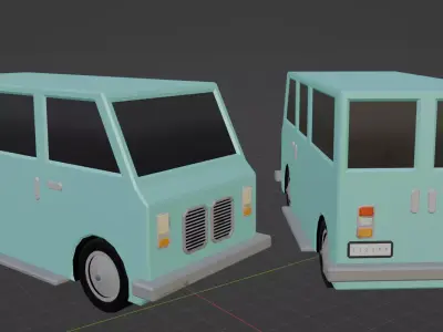 Low Poly Minimal Van Low-poly 3D model