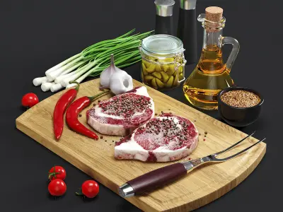 Still Life Black Angus Steak 3D model