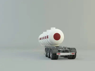  fuel tank truck trailer model 3D model