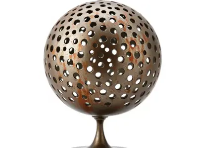 Perforated Metal Sphere Decor Model Pack Low-poly 3D model