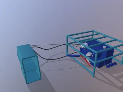 Motor Pump Low-poly 3D model