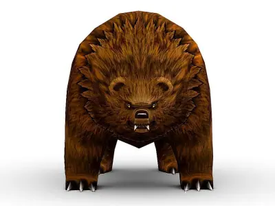 Lowpoly Cartoon Character Bear Low-poly 3D model