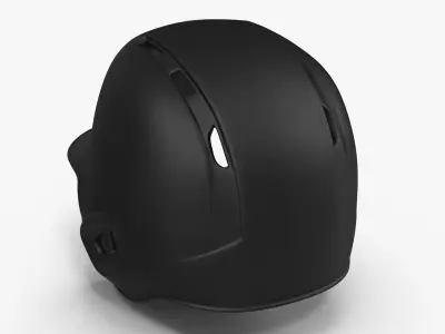 Baseball Helmet Black Matte One Side Generic Low-poly 3D model