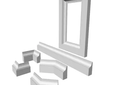 Moulding set of door trim pieces 3D model