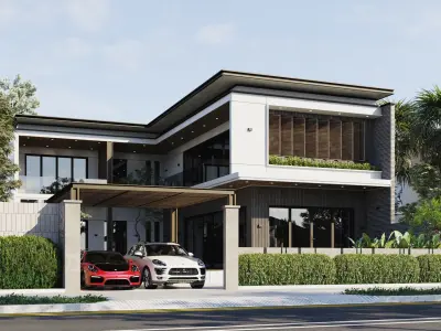 Exterior  luxary House Scene  3D model