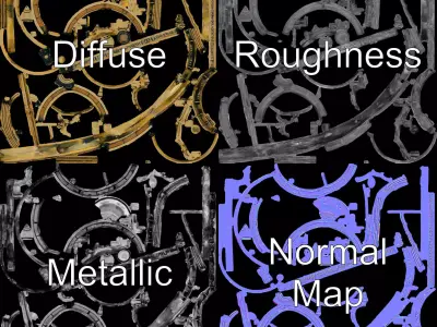 Antique Brass Armillary Sphere model pack Low-poly 3D model