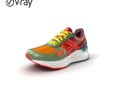Dynamic Running Shoe Model Pack with Bold Colors and Sleek Si... Low-poly 3D model