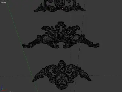 Classic decor ornament v-3D model 22 3D model