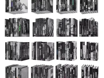Books 150 pieces 3-9-3 Low-poly 3D model