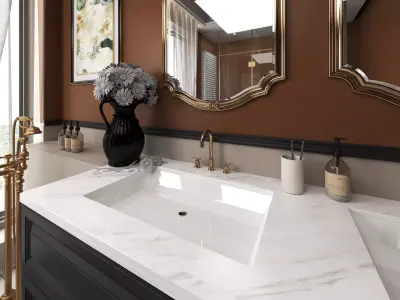 Modern Bathroom Interior Low-poly 3D model