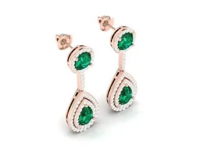 Women earrings 3D print model 6