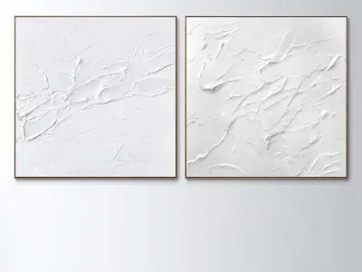 Plaster two square photo frames 56 Low-poly 3D model