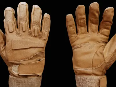 Tactical Gloves 042 Low-poly 3D model