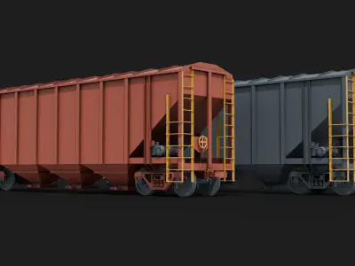 freight rail grain hopper train wagon 3d model 3D model