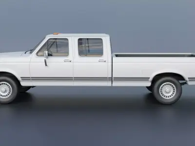 Pickup Truck F-350 Crew Cab 1987 3D print model