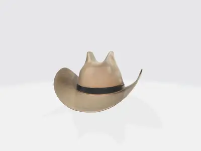 A beige cowboy hat  3D model