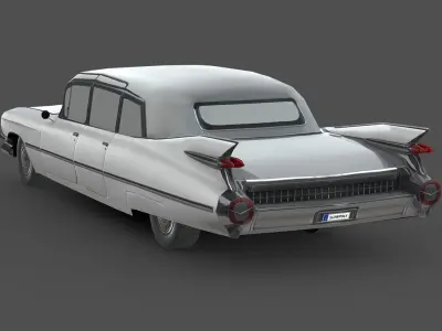 Cadillac Fleetwood 75 sedan 1959 Low-poly 3D model