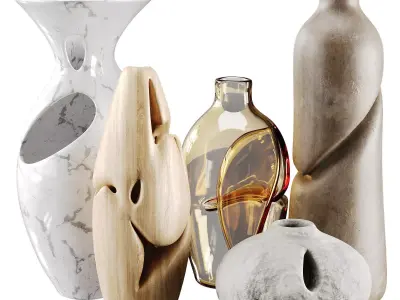 Vase decor Low-poly 3D model 12