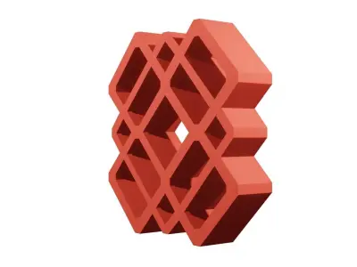 Jaali block design Diamond within Diamond 3D model