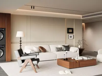 Modern living room 3D model  3D model