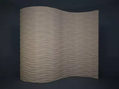 08 WAVES PATTERN WALL Low-poly 3D model