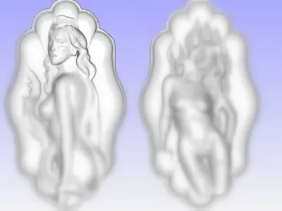 Panel - two girl 3D print model