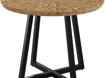 Crisal Decoration Wooden Round Table 3D model