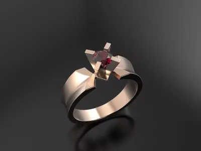 One diamond ring  3D print model