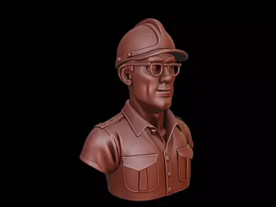 Engineer Bust 3D print model