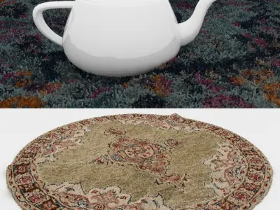 Round Rug Set 21 3D model