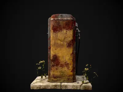 Old Gas Pump Low-poly 3D model