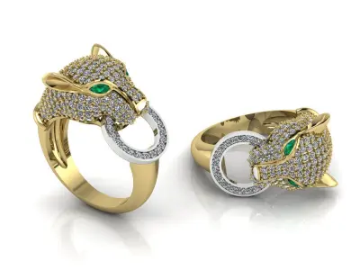 Panthere Ring Gold  3D print model