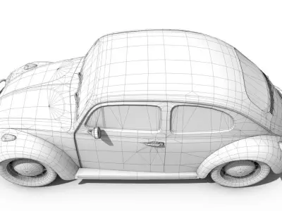 VW Beetle Classic Low-poly 3D model