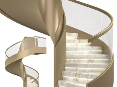 Spiral staircase 04 3D model