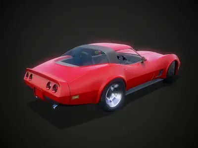 American race car Low-poly 3D model