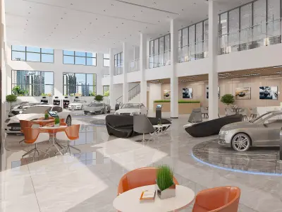 Automobile 4S Shop  Low-poly 3D model