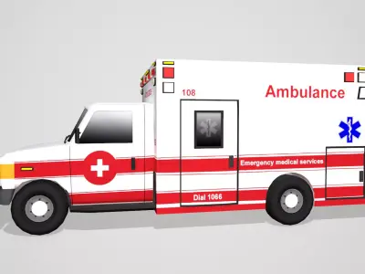 Ambulance 3d Low poly Model 3D model
