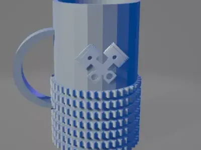 Multipurpose Beer Mug STL - Gear and Piston Design  3D print model