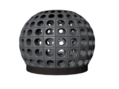 Perforated dome architecture engineering structure 3D model