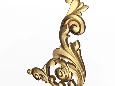 Corner Carved Plaster Molding Decoration 010 Low-poly 3D model