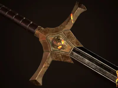 Sword 02 Low-poly 3D model