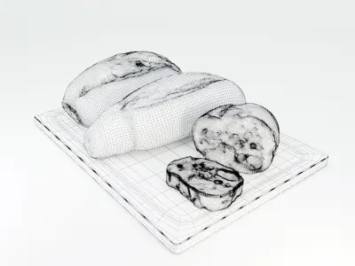 Baguette Bread 3D model