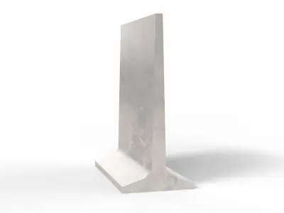 Concrete Barrier Low-poly 3D model 5