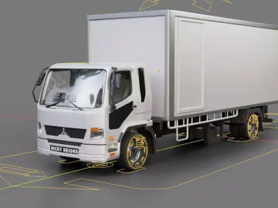 Mitsubishi Fuso Fighter Cargo Truck 3D model