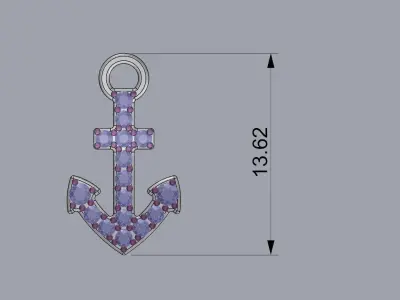 Anchor charm pendant 3D print model
